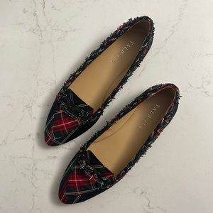 Talbots Francesca Driving Loafers Tartan Plaid Green Red Holiday 
 Size 6 AA New